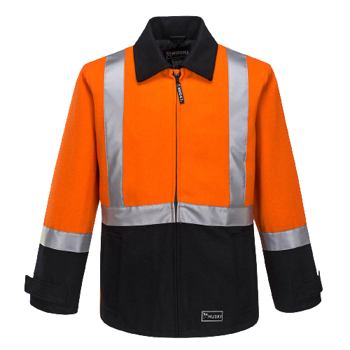 Portwest Mens Huski Bluey Jacket Hi Vis Full Zip Flame Resistant Lining K8018- Bannav S Bannav LLC 