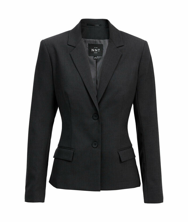 NNT Womens Formal Stretch Wool Blend 2 Button Mid Length Jacket Business CAT1BA- Bannav S Bannav LLC 