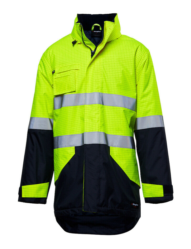 KingGee Anti Static Jacket Work Waterproof Hi-Vis Taped Hood Safety K55035- Bannav S Bannav LLC 