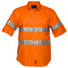 Portwest Hi-Vis Regular Weight Short Sleeve Shirt Tape Reflective Safety MA192- Bannav S Bannav LLC 