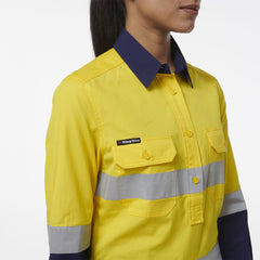 KingGee Women Workcool Vented Closed Front Reflective Shirt K44230- Bannav S Bannav LLC 