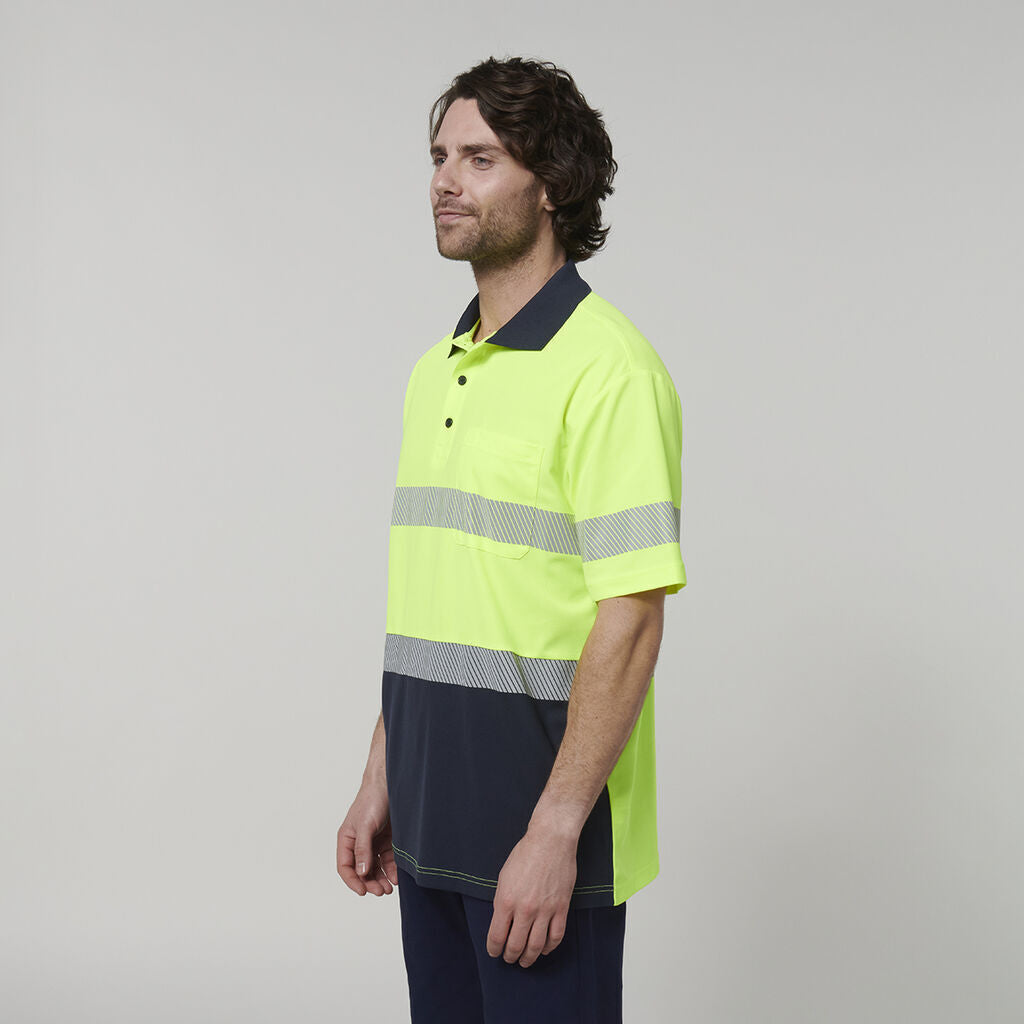 Hard Yakka Mens Work Safety Short Sleeve HI VIS Taped Polo Y19618- Bannav S Bannav LLC 