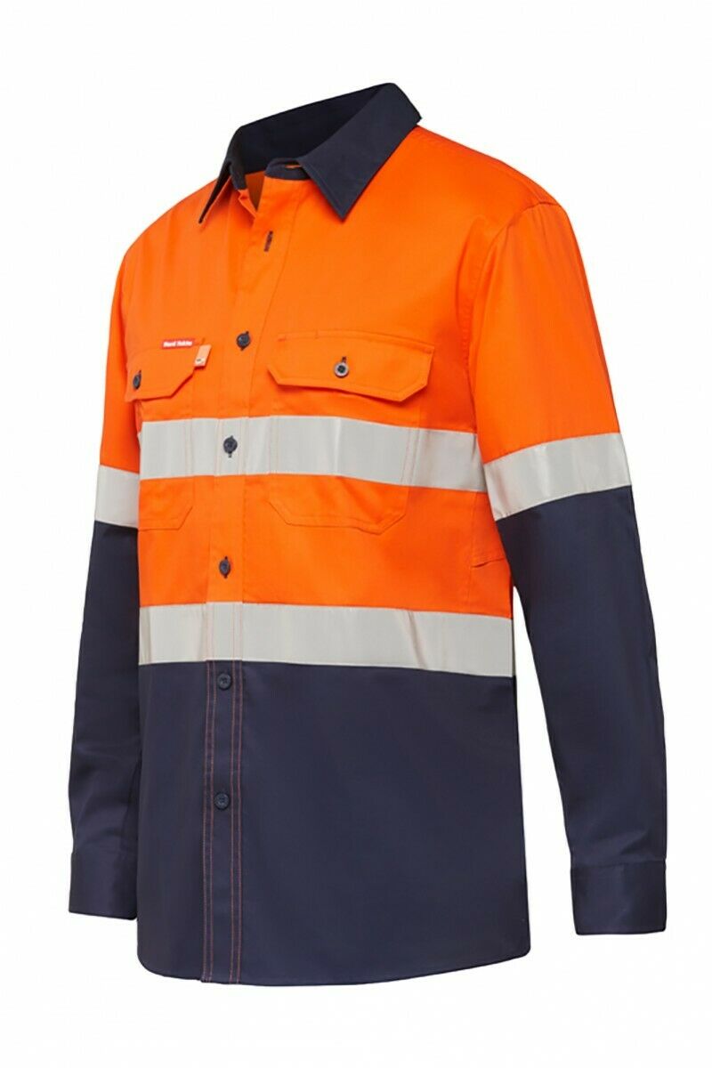 Hard Yakka Koolgear Long Sleeve Work Shirt Hi-Vis Taped Lightweight Y07740- Bannav S Bannav LLC 