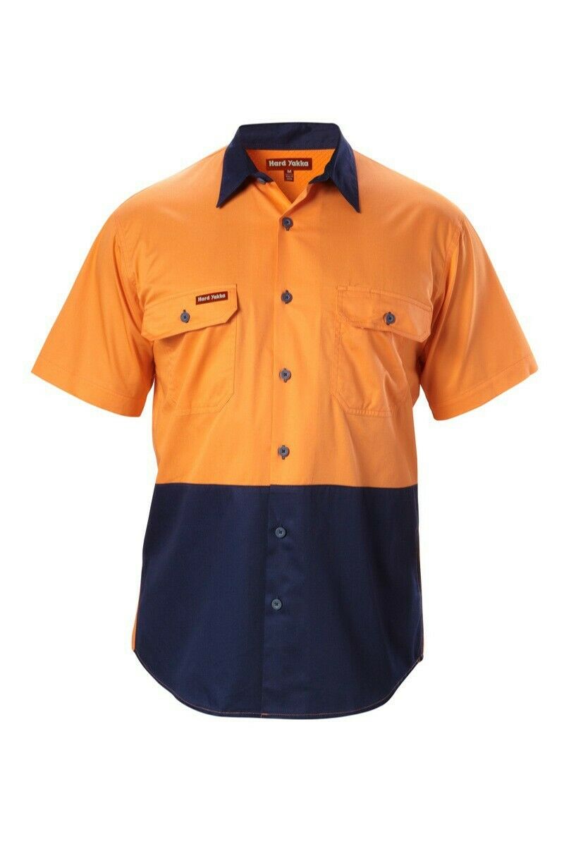 Hard Yakka Koolgear Shirt Hi-Vis Short Sleeve Vented Safety Work Y07559- Bannav S Bannav LLC 