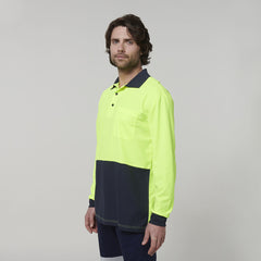 Hard Yakka Mens Safety Work Long Sleeve HI VIS Polo Y19617- Bannav S Bannav LLC 