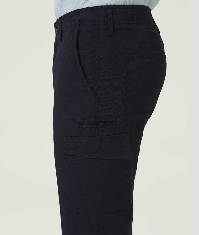 Mens NNT P/V Gaberdine Flex Waist Cargo Pants Navy Slim Leg Business Work CATCKH- Bannav S Bannav LLC 