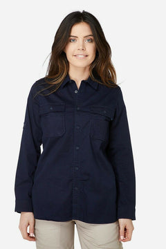 Womans Elwood Workwear Work Utility Stretch Twill Shirt Roll Up Sleeves EWD701- Bannav S Bannav LLC 