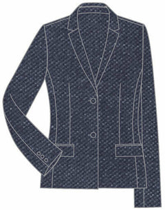 NNT Womens Formal Sharkskin 2 Button Mid Length Detail Jacket Business CAT1C4- Bannav S Bannav LLC 