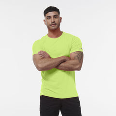 KINGGEE Mens HI Vis Crew Workwear Regular Fit Reflective Sleeve T Shirt K54034- Bannav S Bannav LLC 