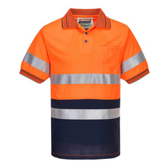 Portwest Mens Prime Mover Short Sleeve Micro Mesh Polo Taped Hi-Vis Work MP510- Bannav S Bannav LLC 