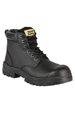 Mens Hard Yakka Gravel Emboss Lace Black Boots Steel Cap Work Safety Safe Y60086- Bannav S Bannav LLC 