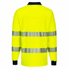 Portwest Mens Long Sleeve PW3 Hi-Vis Polo Shirt  Reflective Safety Workwear T186- Bannav S Bannav LLC 