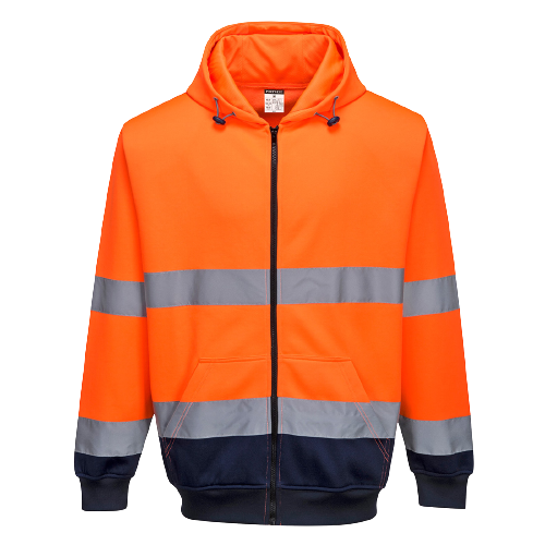 Portwest Two-Tone Zip Front Hoodie Warmth Reflective Tape Work Safety B317- Bannav S Bannav LLC 