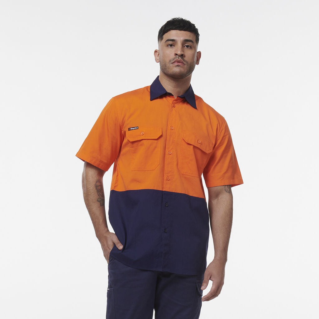 KingGee Men Workcool Vented Spliced Short Sleeve Shirt K54008- Bannav S Bannav LLC 