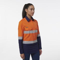 KingGee Women Workcool Vented Closed Front Reflective Shirt K44230- Bannav S Bannav LLC 