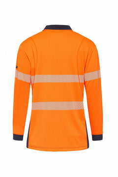 KingGee Mens Hi-Vis Workcool Summer Polo Shirt Long Sleeve Taped Work K54225- Bannav S Bannav LLC 