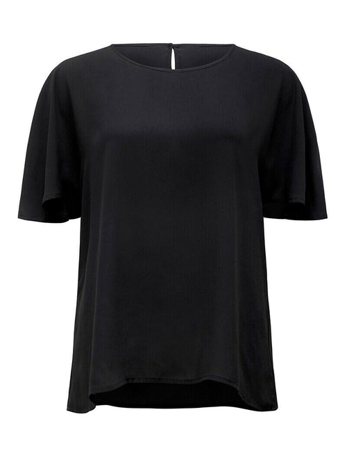 NNT Women Soft Georgette Cape Blouse Short Sleeve Cap Sleeve Formal Shirt CATU2S- Bannav S Bannav LLC 