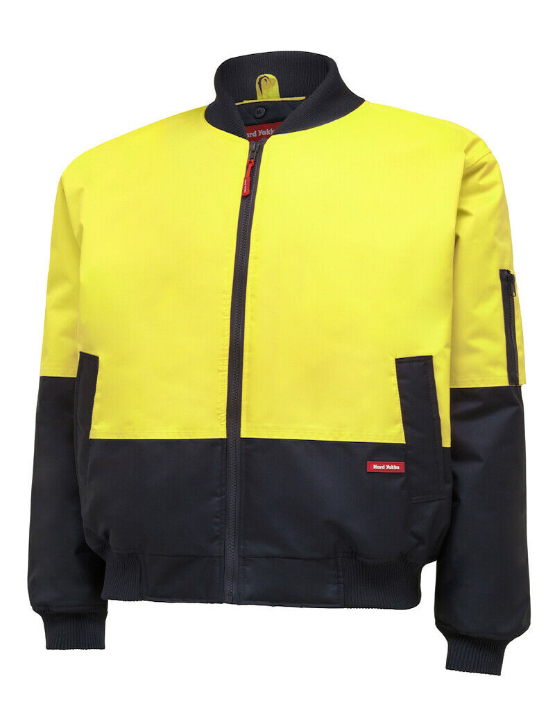 Hard Yakka Bomber Jacket Core Hi-Vis 2 Tone Work Quilted Waterproof Y06670- Bannav S Bannav LLC 