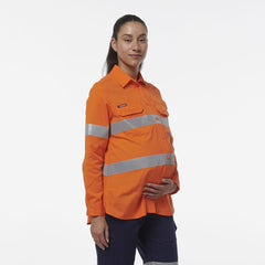 KingGee Womens Safety Workcool Maternity Reflective Two Toned Shirt K44235- Bannav S Bannav LLC 