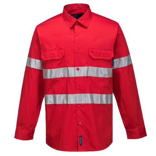 Portwest Hi-Vis Lightweight Long Sleeve Shirt with Tape Reflective Safety MA301- Bannav S Bannav LLC 