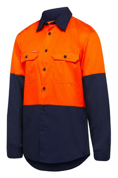 Hard Yakka Core Hi-Vis Vented Cotton Twill Work Long Sleeve Shirt Y07950- Bannav S Bannav LLC 