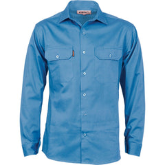 DNC Workwear Cotton Drill Work Shirt With Gusset Sleeve - Long Sleeve 3209- Bannav S Bannav LLC 