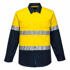 Portwest Mens Prime Mover Taped Hi-Vis Lightweight Long Sleeve Shirt Work MA801- Bannav S Bannav LLC 