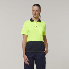 Hard Yakka Womens Safety Work Short Sleeve HI VIS Polo Y08601- Bannav S Bannav LLC 