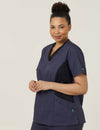 NNT Womens Nightingale V Neck Contrast Scrub Top Nurse Workwear Comfort CATULL- Bannav S Bannav LLC 