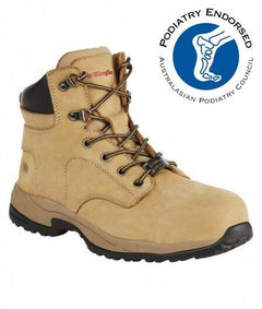 Womens KingGee Tradie Zip Up Safety Toe Nubuck Leather Gel Work Boots K27380- Bannav S Bannav LLC 