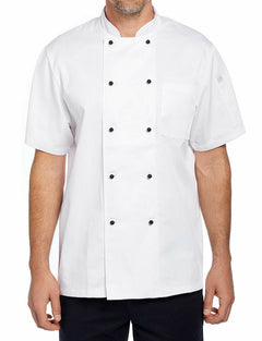 NNT Unisex Adult Chef Jacket Short Sleeve Macquarie Poly Cotton Work CATP5J- Bannav S Bannav LLC 