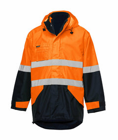 KingGee 4 in 1 Waterproof Jacket Fleece Insulated Hood Safety Hi-Vis K55300- Bannav S Bannav LLC 