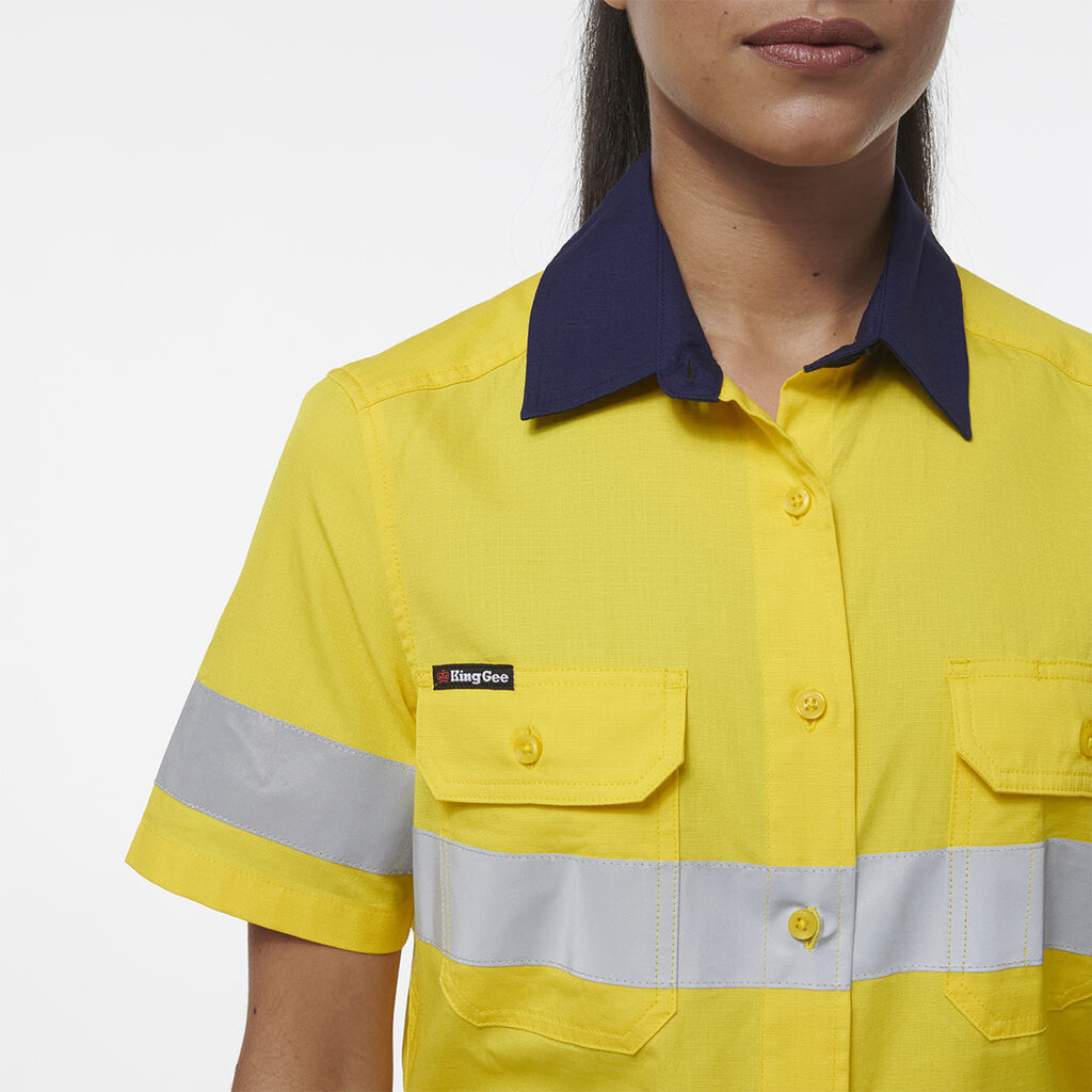 KingGee Womens Workcool Vented Reflective Short Sleeve Shirt K44229- Bannav S Bannav LLC 