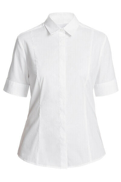 NNT Womens Short Sleeve Shirt Formal Styled Comfy Modern Slimline Collar CATU7M- Bannav S Bannav LLC 