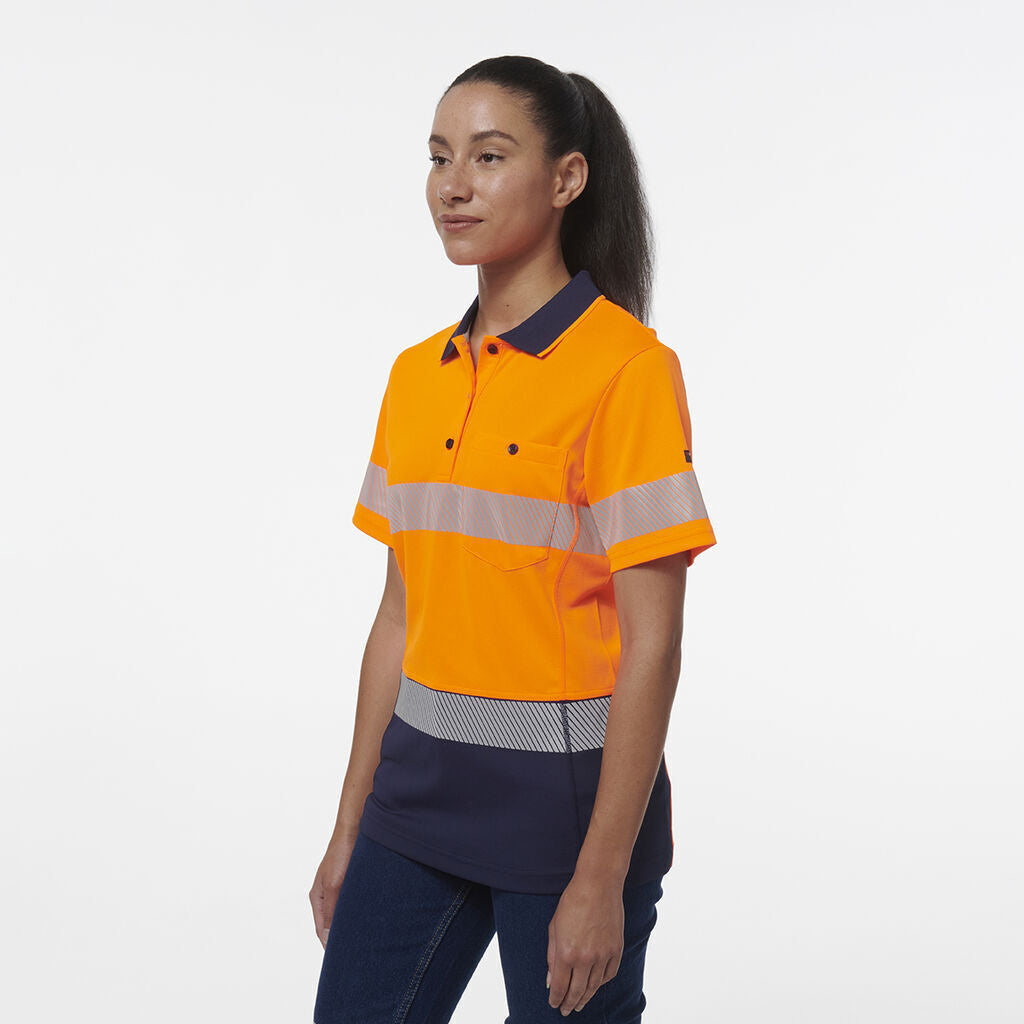 KingGee Womens Workcool Hyperfreeze Spliced Polo With Segmented Tape K44224- Bannav S Bannav LLC 