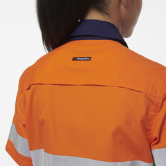 KingGee Womens Workcool Vented Reflective Short Sleeve Shirt K44229- Bannav S Bannav LLC 