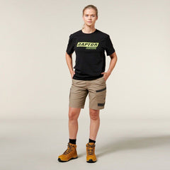 Hard Yakka 4 Pack Womens 3056 Raptor Active Fit Mid Lenght Work Short Y08228- Bannav S Bannav LLC 