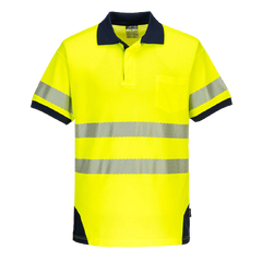 Portwest PW3 Hi-Vis Polo Shirt S/S Breathable 2 Tone Reflective Work Safety T182- Bannav S Bannav LLC 