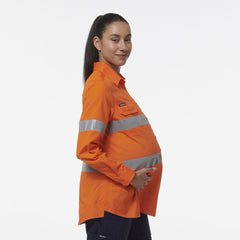 KingGee Womens Safety Workcool Maternity Reflective Two Toned Shirt K44235- Bannav S Bannav LLC 