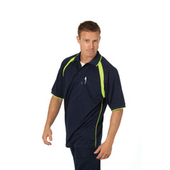 DNC Workwear Mens Coolbreathe Contrast Polo Short Sleeve Sleeve Casual 5216- Bannav S Bannav LLC 