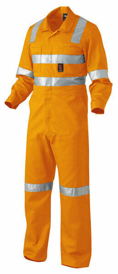 KingGee Mens Safety Overall X Pattern Tool Pocket H-Vis Cotton Drill Work K51015- Bannav S Bannav LLC 