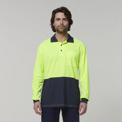 Hard Yakka Mens Safety Work Long Sleeve HI VIS Polo Y19617- Bannav S Bannav LLC 