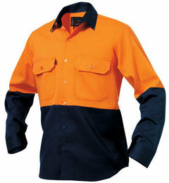 KingGee Mens Spliced Drill Shirt Lock Stitch Reinforced Work Safety Comfy K54015- Bannav S Bannav LLC 