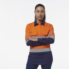 KingGee Women Workcool Vented Closed Front Reflective Shirt K44230- Bannav S Bannav LLC 