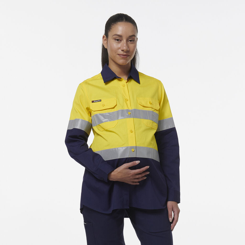KingGee Womens Workcool Maternity Reflective Shirt K44234- Bannav S Bannav LLC 