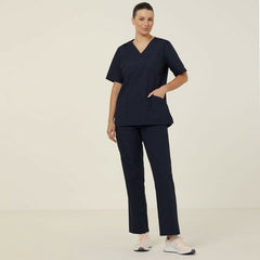 NNT Uniforms Womens Mayo Scrub Top Durable Nurse Poly Cotton Chest Pocket CATUMN- Bannav S Bannav LLC 