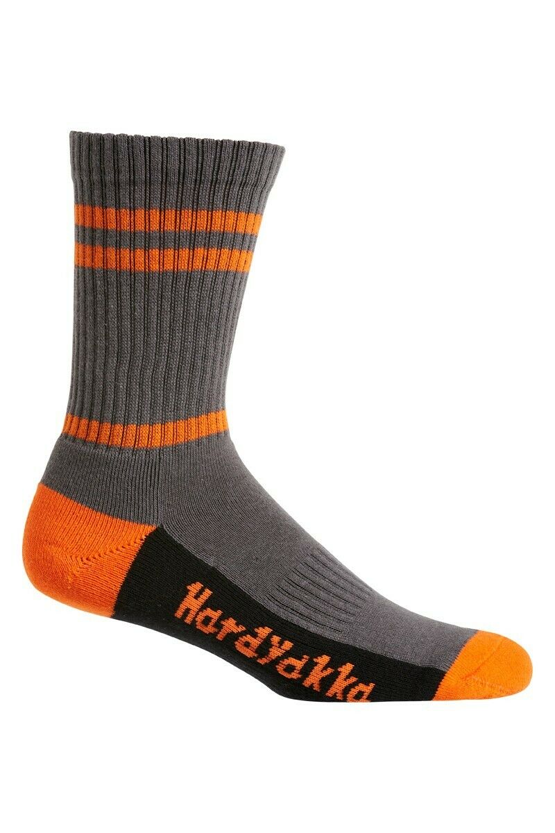 Hard Yakka Cotton Crew Work Socks 5 Pack Logo Athletic Padded Black Y20035- Bannav S Bannav LLC 