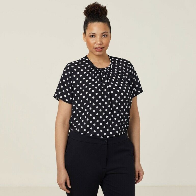 NNT Womens Georgie Short Sleeve Blouse Classic Fit Lightweight Comfort CATUKF- Bannav S Bannav LLC 