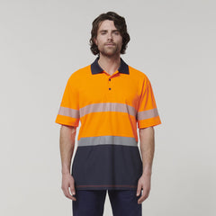 Hard Yakka Mens Work Safety Short Sleeve HI VIS Taped Polo Y19618- Bannav S Bannav LLC 