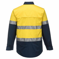 Portwest Mens Prime Mover Taped Hi-Vis Lightweight Long Sleeve Shirt Work MA801- Bannav S Bannav LLC 